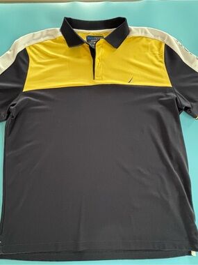 Nautica NAVTECH Polo Shirt Men’s XXL Yellow Black